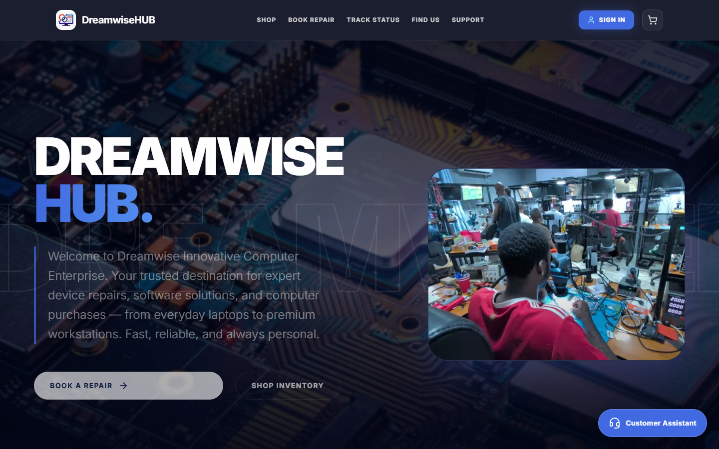 DreamwiseHUB interface preview